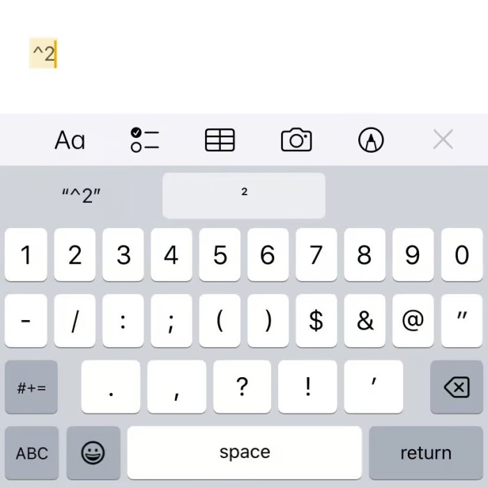 how to do squared on keyboard