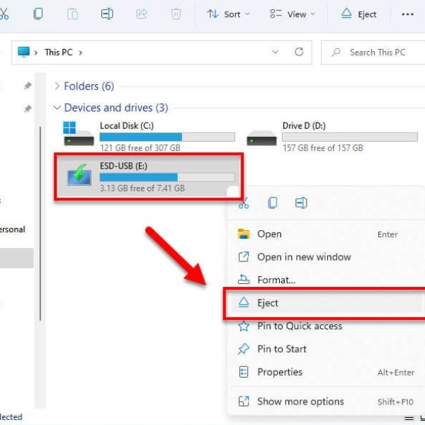 how to eject external hard drive windows 11