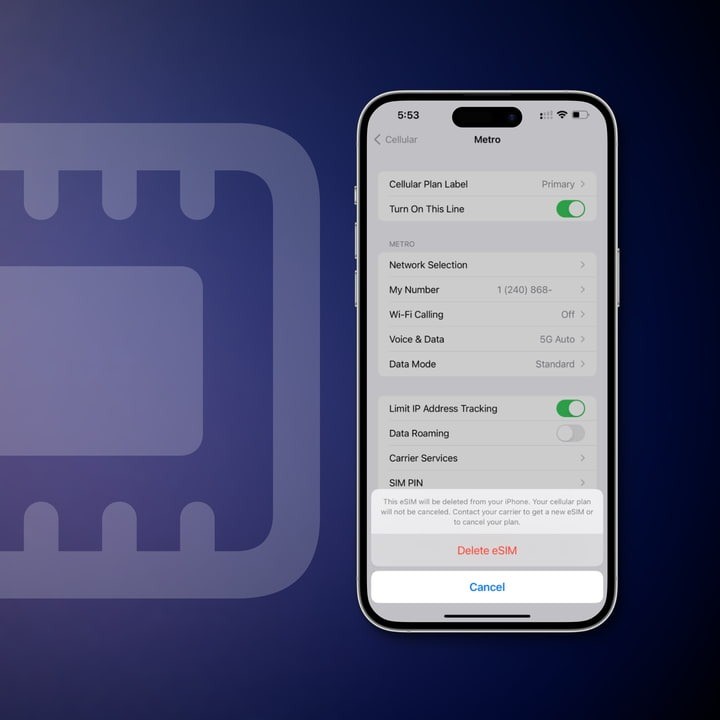 how to remove esim from iphone