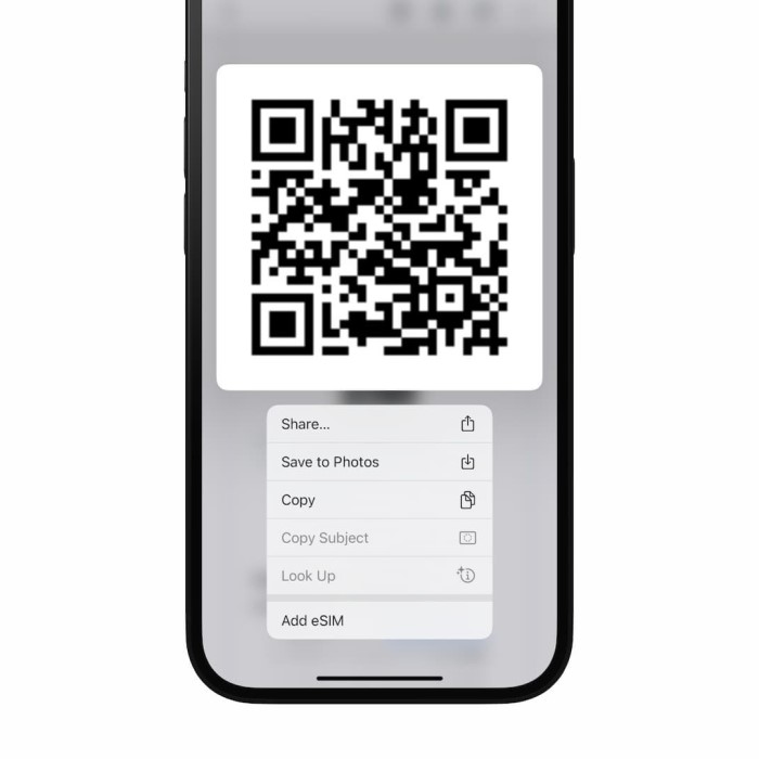how to get qr code for esim