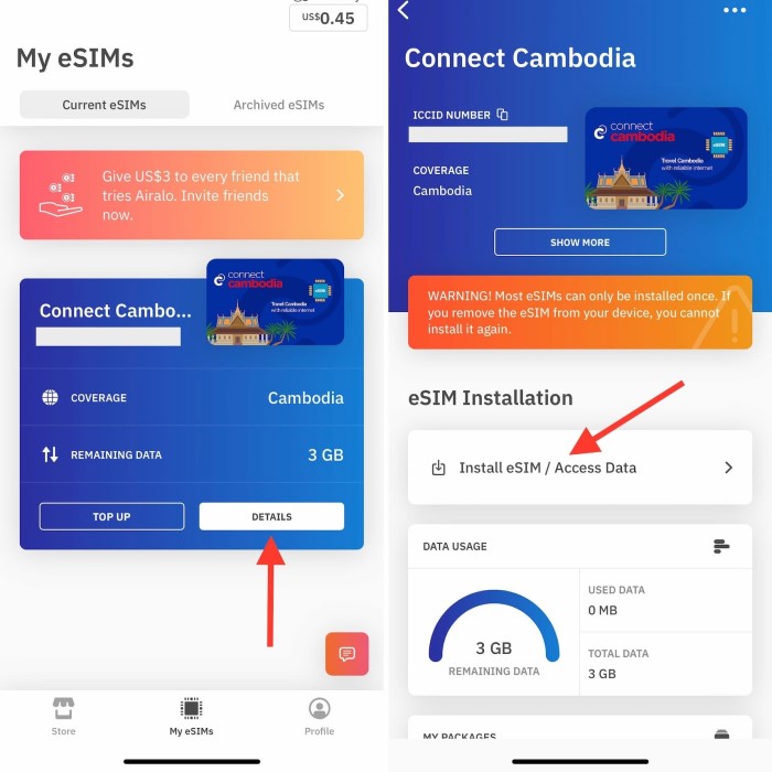 how to activate airalo esim