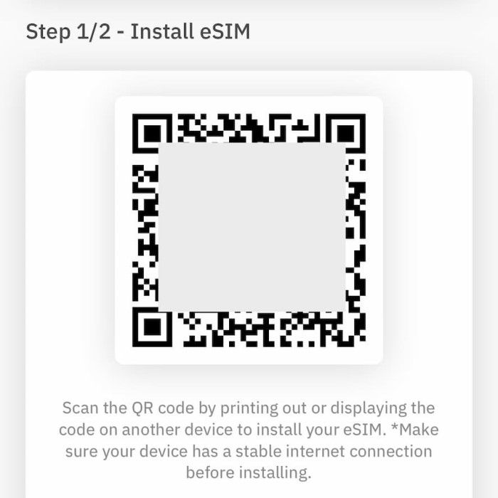how to get qr code for esim