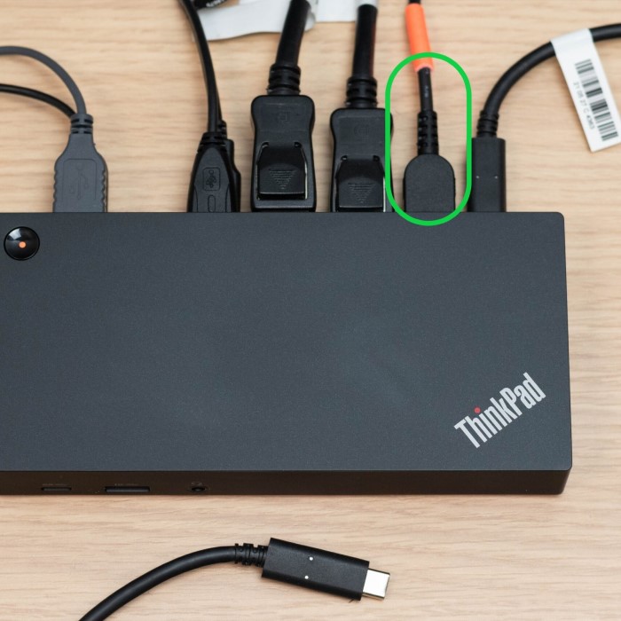 thinkpad docking station orange light