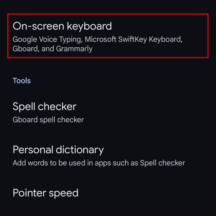 how to change keyboard on android