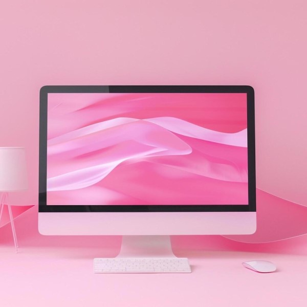 pink computer monitor