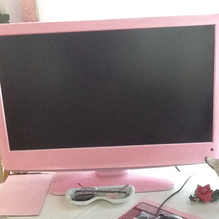 pink computer monitor