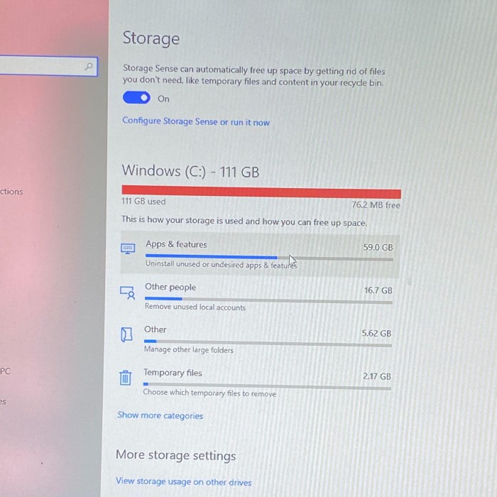 what is taking up space on my hard drive