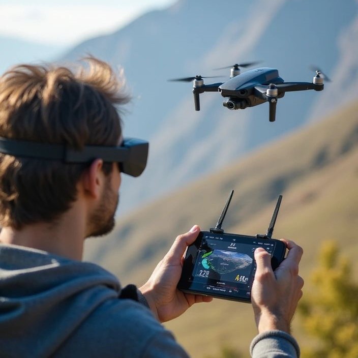 drone with vr headset