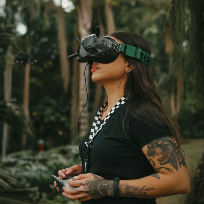drone with vr headset